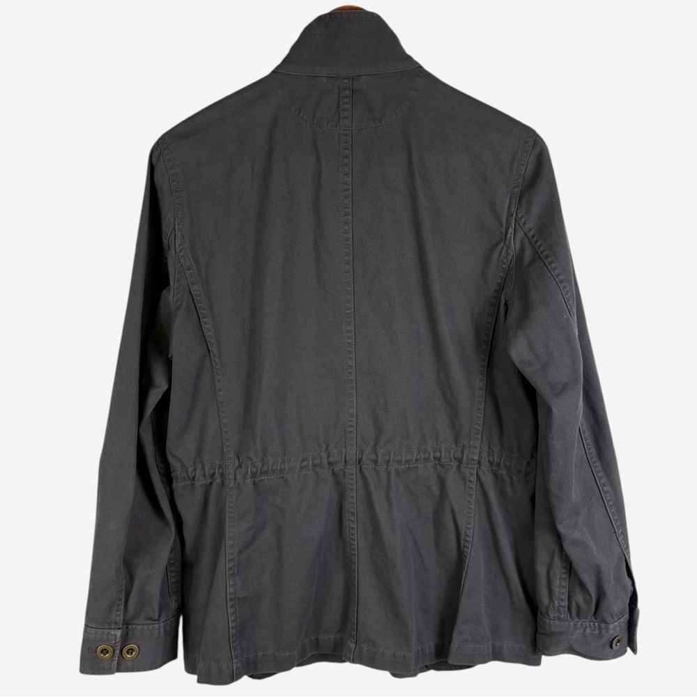 Garnet Hill Organic Cotton Full Zip Utility Military Jacket Size 12 Gray Pockets - Picture 3 of 10